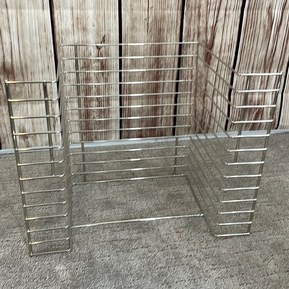 Silver Metal Wood Puzzle Rack 12”x16”